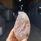 Pink pseudomorph quartz piece