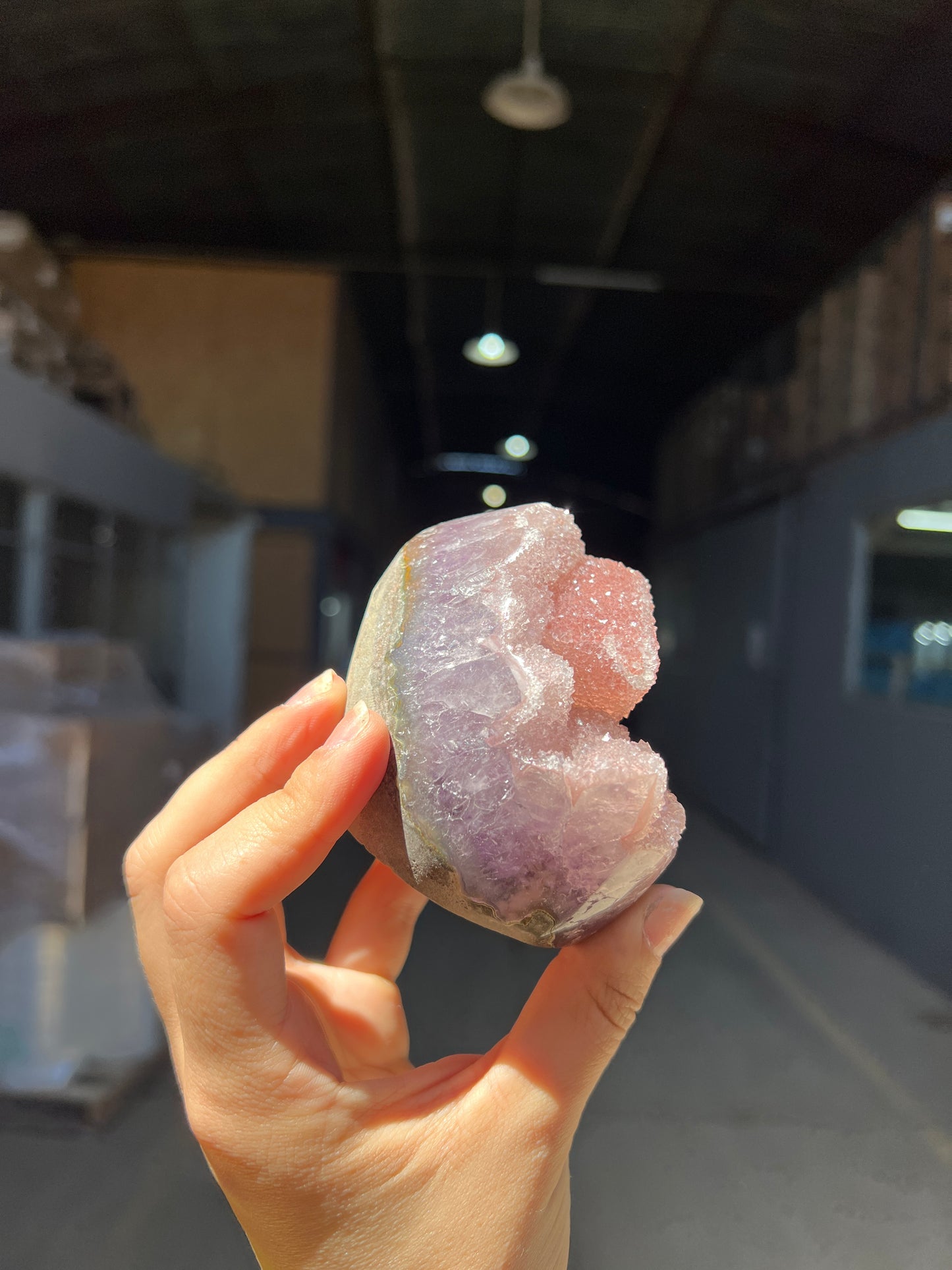 Mini pink calcite formation