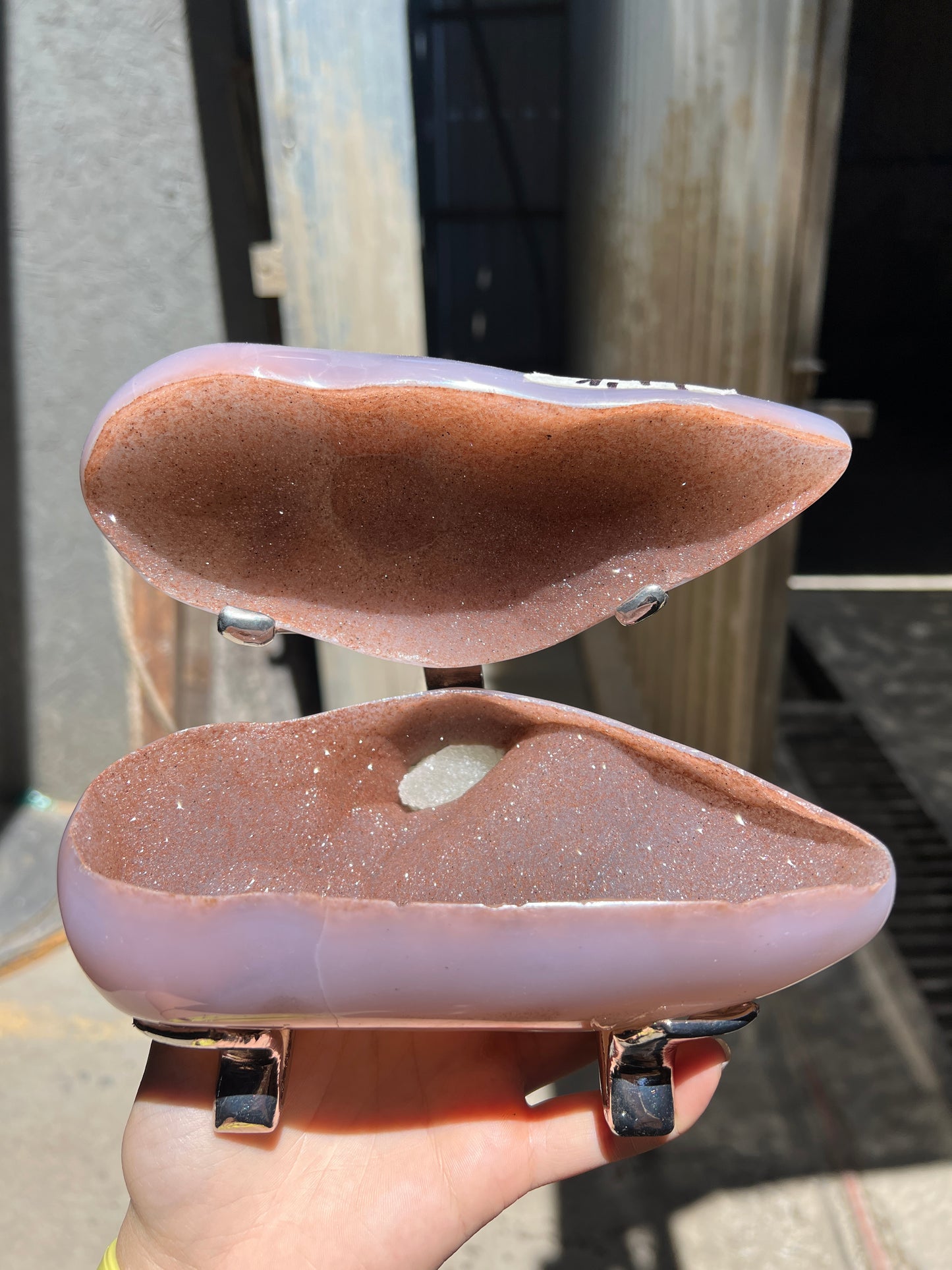 Peach agate jewelry box