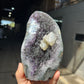 Black goethite amethyst and calcite specimen