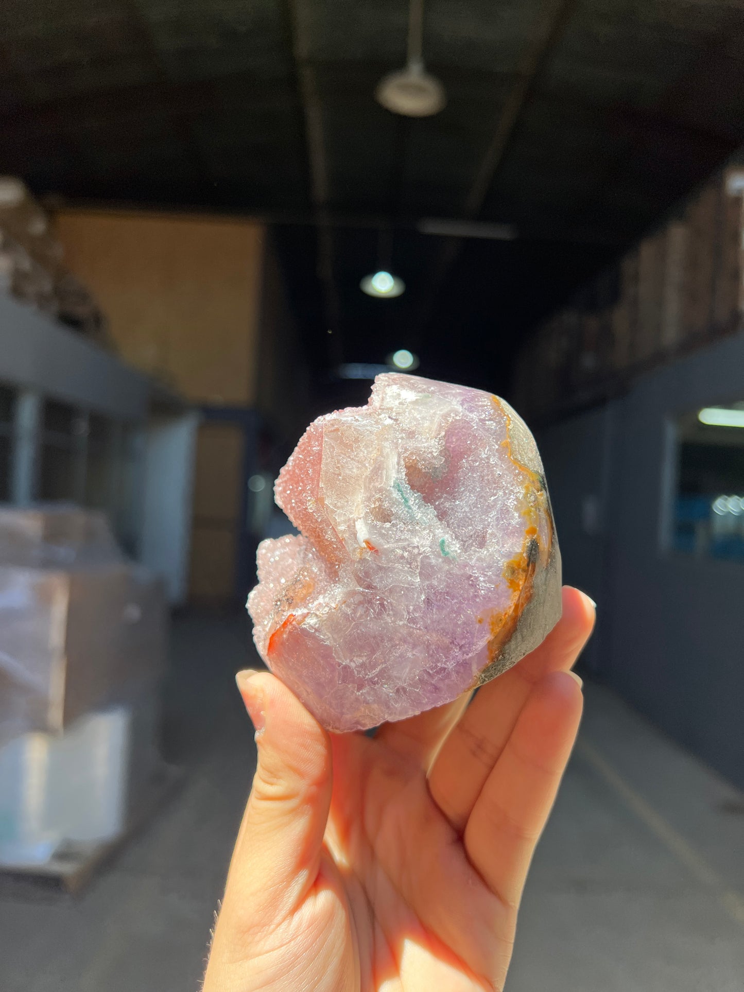 Mini pink calcite formation