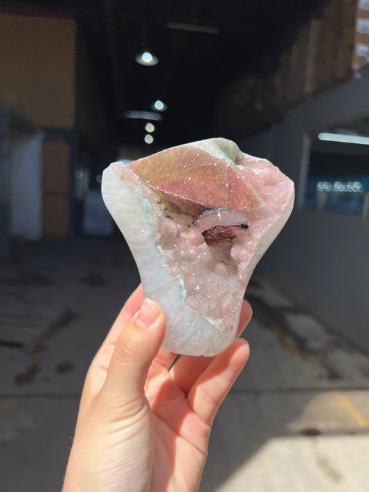 Pink galaxy calcite formation