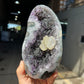 Black goethite amethyst and calcite specimen